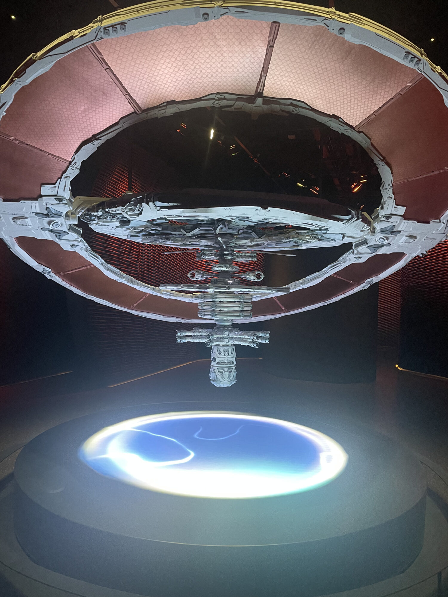 A diegetic scale model of the space station in the year 2071.